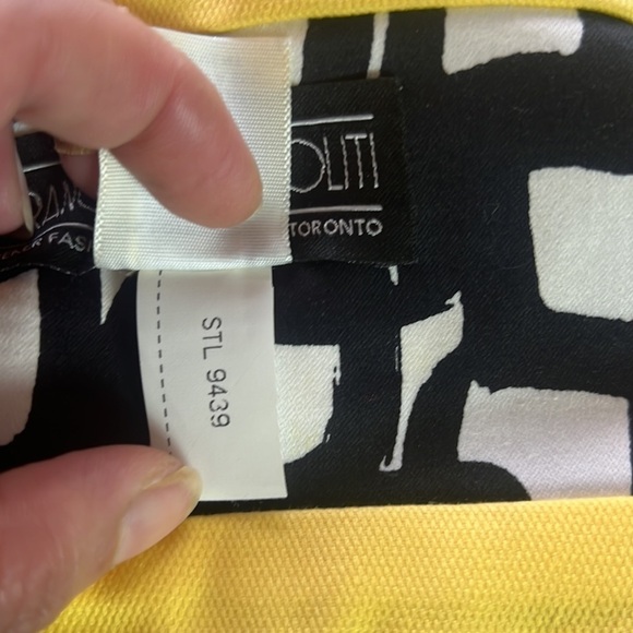 Francesca Mammoliti Geometric Black/Yellow/White Dress Size 6 - Picture 10 of 12